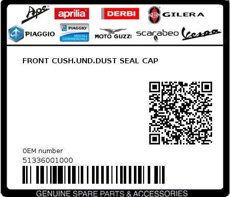 Product image: Sym - 51336001000 - FRONT CUSH.UND.DUST SEAL CAP  0