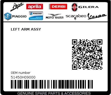 Product image: Sym - 51450H09000 - LEFT ARM ASSY  0