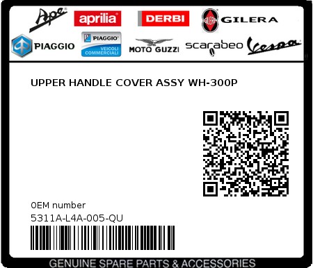 Product image: Sym - 5311A-L4A-005-QU - UPPER HANDLE COVER ASSY WH-300P  0