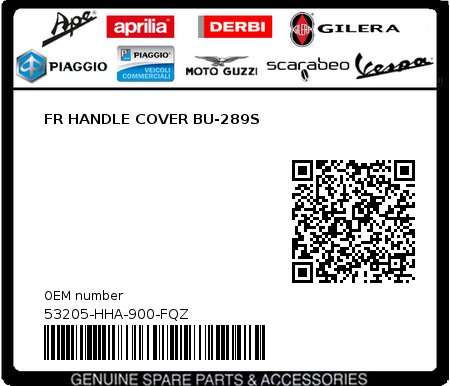 Product image: Sym - 53205-HHA-900-FQZ - FR HANDLE COVER BU-289S  0