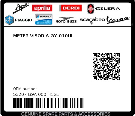 Product image: Sym - 53207-B9A-000-H1GE - METER VISOR A   GY-010UL 