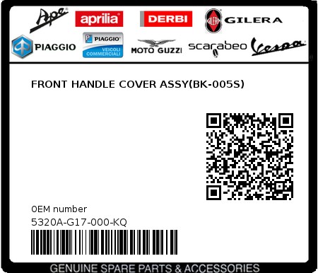 Product image: Sym - 5320A-G17-000-KQ - FR. HANDLE COVER (BK-005S) 