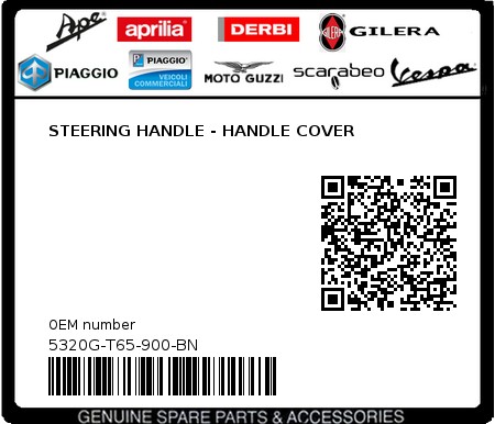 Product image: Sym - 5320G-T65-900-BN - STEERING HANDLE - HANDLE COVER  0