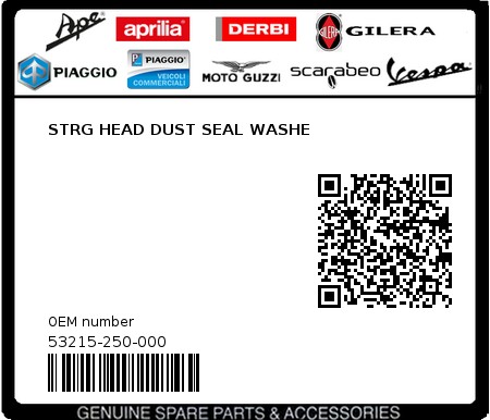 Product image: Sym - 53215-250-000 - STRG HEAD DUST SEAL WASHE  0