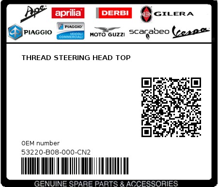 Product image: Sym - 53220-B08-000-CN2 - THREAD STEERING HEAD TOP  0