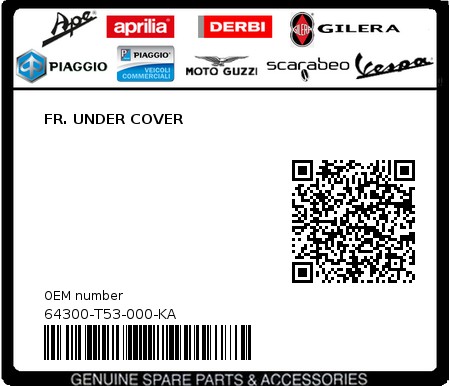 Product image: Sym - 64300-T53-000-KA - FR. UNDER COVER  0