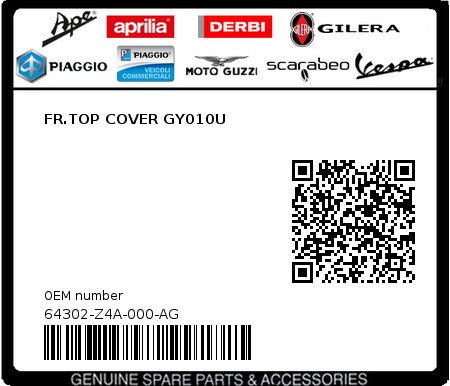 Product image: Sym - 64302-Z4A-000-AG - FR.TOP COVER GY010U 