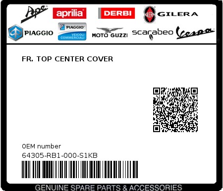 Product image: Sym - 64305-RB1-000-S1KB - FR. TOP CENTER COVER 