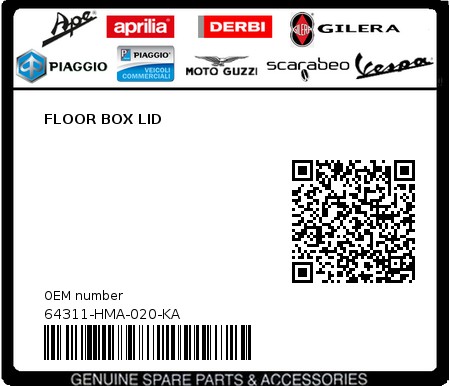 Product image: Sym - 64311-HMA-020-KA - FLOOR BOX LID  0