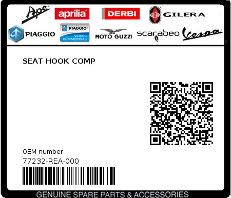 Product image: Sym - 77232-REA-000 - SEAT HOOK COMP  0