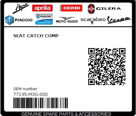 Product image: Sym - 77235-M3G-000 - SEAT CATCH COMP  0