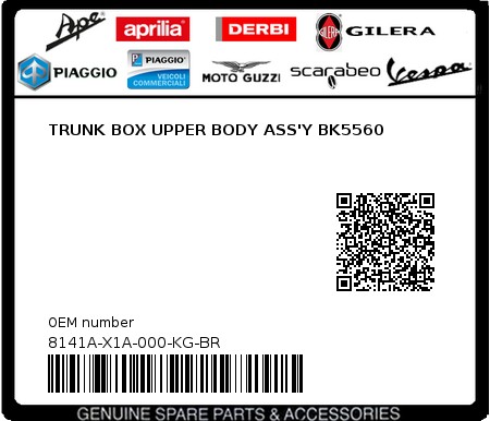 Product image: Sym - 8141A-X1A-000-KG-BR - TRUNK BOX UPPER BODY ASS'Y BK5560  0