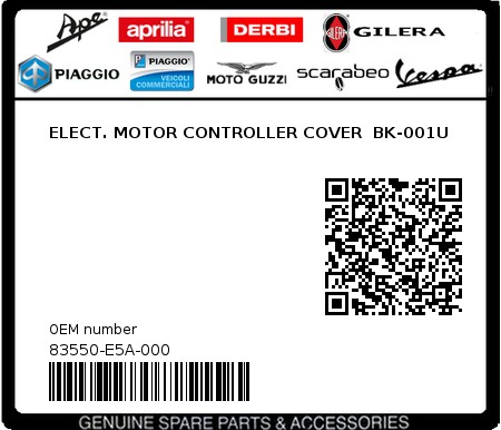 Product image: Sym - 83550-E5A-000 - ELECT. MOTOR CONTROLLER COVER  BK-001U  0