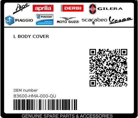 Product image: Sym - 83600-HMA-000-QU - L BODY COVER  0