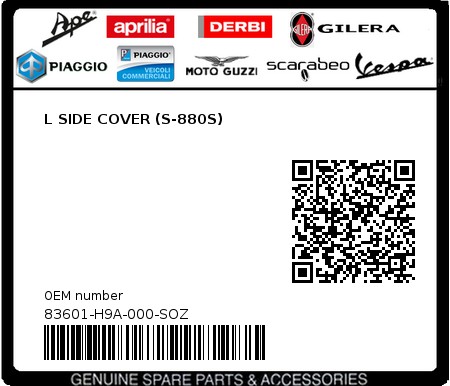 Product image: Sym - 83601-H9A-000-SOZ - L SIDE COVER (S-880S) 