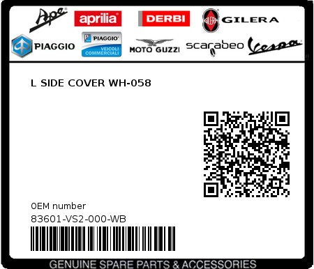 Product image: Sym - 83601-VS2-000-WB - L.SIDE COVER (WH-058P)  0