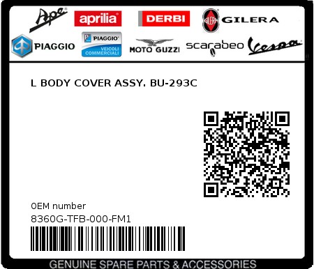 Product image: Sym - 8360G-TFB-000-FM1 - L BODY COVER ASSY. BU-293C  0