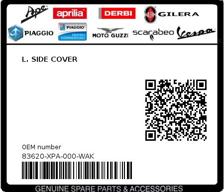 Product image: Sym - 83620-XPA-000-WAK - L. SIDE COVER 