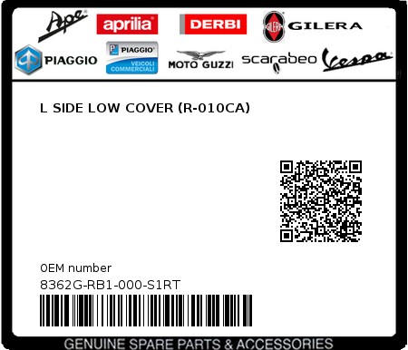 Product image: Sym - 8362G-RB1-000-S1RT - L SIDE LOW COVER (R-010CA) 