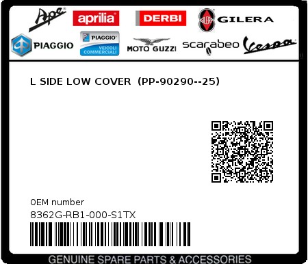 Product image: Sym - 8362G-RB1-000-S1TX - L SIDE LOW COVER  (PP-90290--25)  0