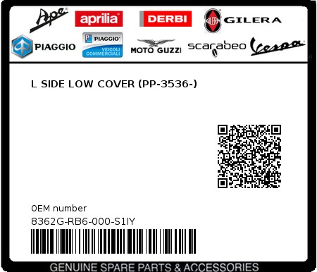 Product image: Sym - 8362G-RB6-000-S1IY - L SIDE LOW COVER (PP-3536-)  0