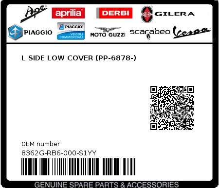 Product image: Sym - 8362G-RB6-000-S1YY - L SIDE LOW COVER (PP-6878-) 