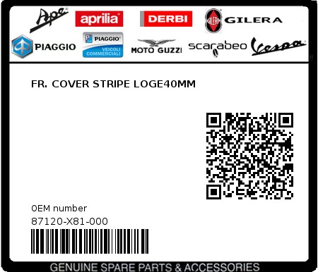 Product image: Sym - 87120-X81-000 - FR. COVER STRIPE LOGE40MM 