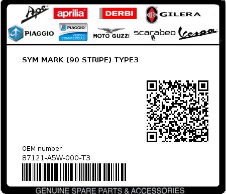Product image: Sym - 87121-A5W-000-T3 - SYM MARK (90 STRIPE) TYPE3  0