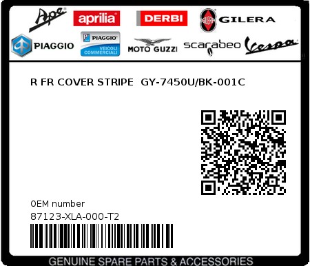 Product image: Sym - 87123-XLA-000-T2 - R FR COVER STRIPE  GY-7450U/BK-001C 