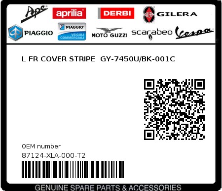 Product image: Sym - 87124-XLA-000-T2 - L FR COVER STRIPE  GY-7450U/BK-001C 