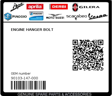 Product image: Sym - 90103-147-000 - ENGINE HANGER BOLT 