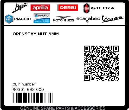 Product image: Sym - 90301-693-000 - OPENSTAY NUT 6MM  0