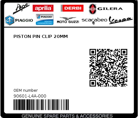 Product image: Sym - 90601-L4A-000 - PISTON PIN CLIP 20MM  0