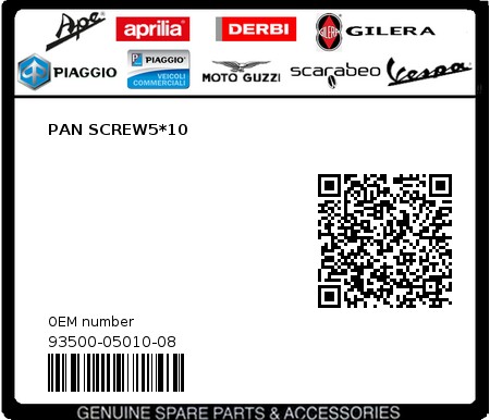 Product image: Sym - 93500-05010-08 - PAN SCREW5*10  0