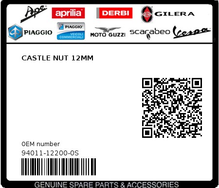 Product image: Sym - 94011-12200-0S - CASTLE NUT 12MM  0