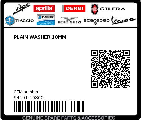 Product image: Sym - 94101-10800 - PLAIN WASHER 10MM  0