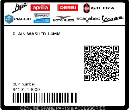 Product image: Sym - 94101-14000 - PLAIN WASHER 14MM 