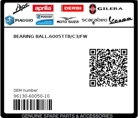 Product image: Sym - 96130-60050-10 - BEARING BALL.6005TTB/C3/FW  0