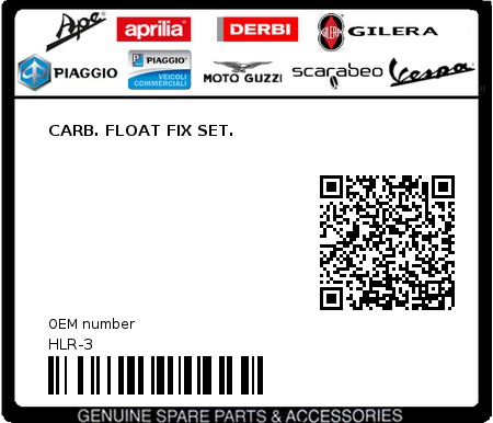 Product image: Sym - HLR-3 - CARB. FLOAT FIX SET.  0