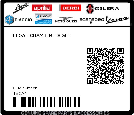 Product image: Sym - T5CA4 - FLOAT CHAMBER FIX SET  0