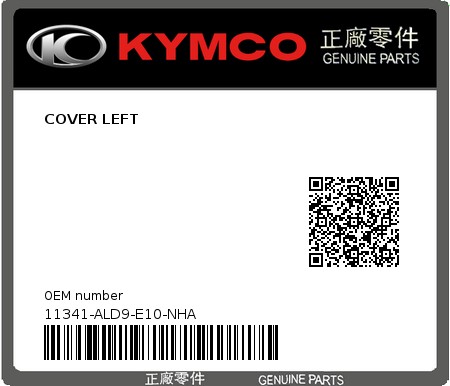 Product image: Kymco - 11341-ALD9-E10-NHA - COVER LEFT  0