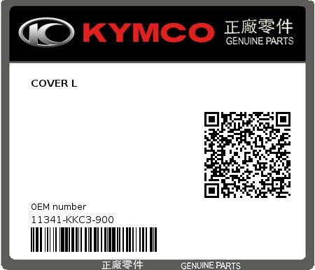 Product image: Kymco - 11341-KKC3-900 - COVER L  0