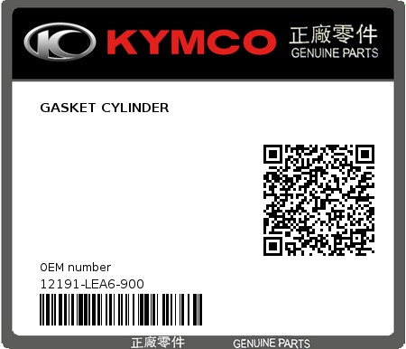 Product image: Kymco - 12191-LEA6-900 - GASKET CYLINDER  0