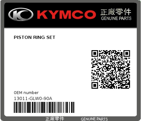 Product image: Kymco - 13011-GLW0-90A - PISTON RING SET  0