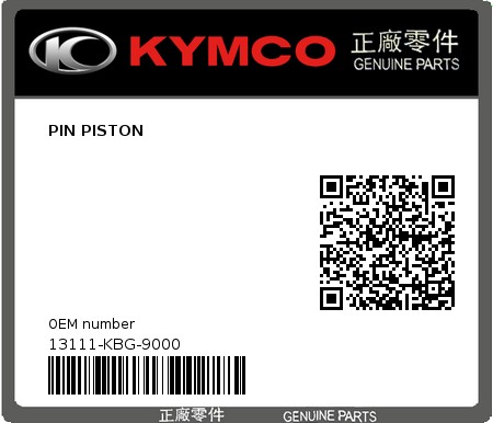 Product image: Kymco - 13111-KBG-9000 - PIN PISTON  0