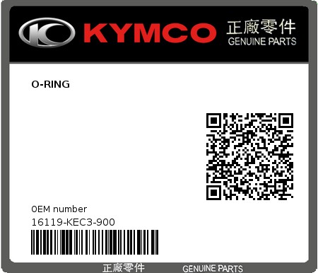 Product image: Kymco - 16119-KEC3-900 - O-RING  0