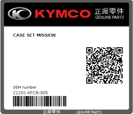 Product image: Kymco - 21201-KFC8-305 - CASE SET MISSION  0