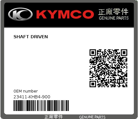 Product image: Kymco - 23411-KHB4-900 - SHAFT DRIVEN  0