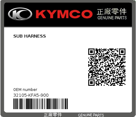 Product image: Kymco - 32105-KFA5-900 - SUB HARNESS  0
