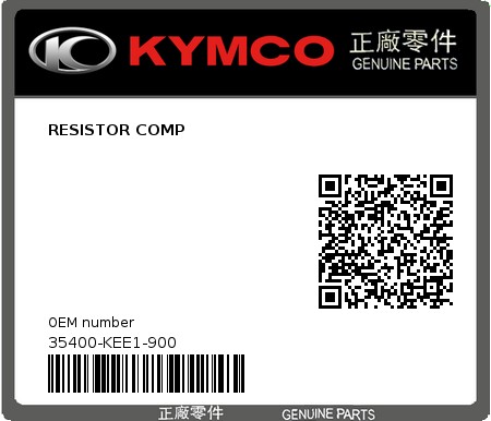 Product image: Kymco - 35400-KEE1-900 - RESISTOR COMP  0